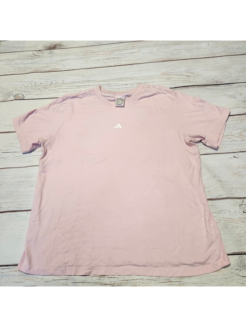 Adidas Women's Plus Size Pink Crew Neck T-Shirt 1X